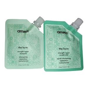 amika mint green The Kure Strength Repair Shampoo & Conditioner Duo 1.38 fl oz